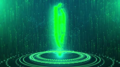 Cloud Data-Based Digital Matrix with Binary Code Stock Footage 296478411