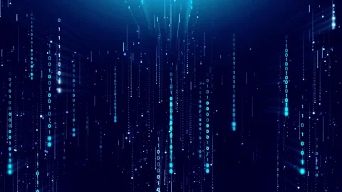 Cloud Data-Based Digital Matrix with Binary Code Stock Footage 296478567