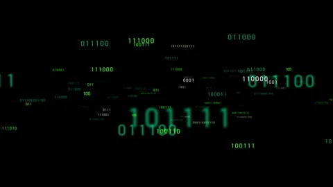 Cloud Data-Based Digital Matrix with Binary Code Stock Footage 296478816