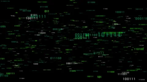 Cloud Data-Based Digital Matrix with Binary Code Stock Footage 296479167