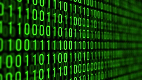 Cloud Data-Based Digital Matrix with Binary Code Stock Footage 296479312