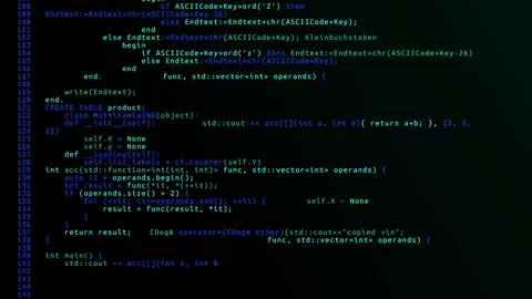 Cloud Data-Based Digital Matrix with Binary Code Stock Footage 296479866