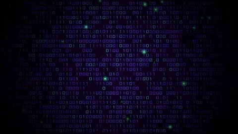 Cloud Data-Based Digital Matrix with Binary Code Video stock 296479972