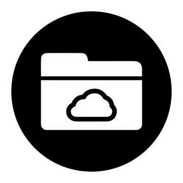 Cloud, data, black color folder icon Stock Illustration