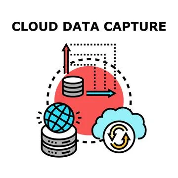 Cloud data capture concept recognizing worldwide data storage Stockillustratie