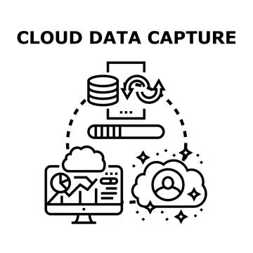 Cloud data capture storing digital information technology 스톡 일러스트
