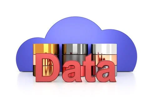 Cloud data center design. 3D rendering. Illustrazione stock