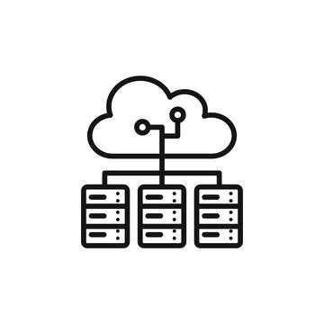 Cloud Data Center icon logo sign vector outline Illustrazione stock