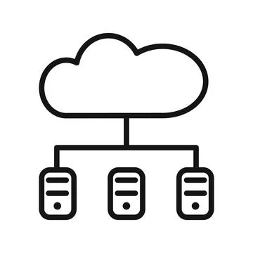 Cloud Data Center icon mark in filled style Stockillustratie