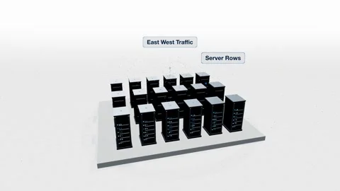 Cloud data center network traffic flow animation Stock Footage 339334303