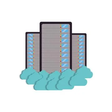 Cloud data center server storage technology イラスト素材