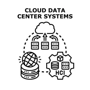 Cloud data center systems networking and infrastructure concept イラスト素材