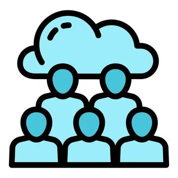Cloud data company icon outline vector. Business corporate Illustrazione stock