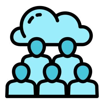 Cloud data company icon outline . Business corporate Illustrazione stock