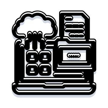 Cloud data computing and digital information transfer concept Stock Illustration