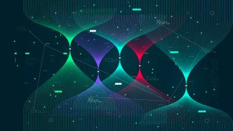 Cloud data computing and neural network, Big data visualization information.. Stock Illustration