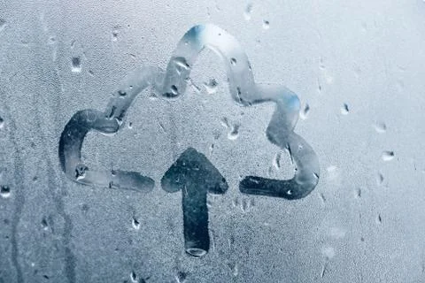 Cloud data concept painted on wet glass Foto stock