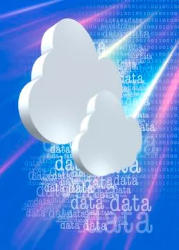 Cloud data , conceptual artwork Stock Illustration