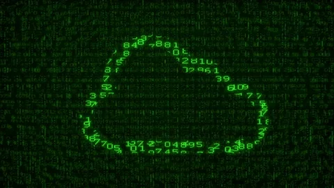 Cloud Data - Digital Data Code Matrix Video stock 98560707