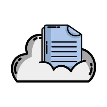 Cloud data with digital document information Stockillustratie