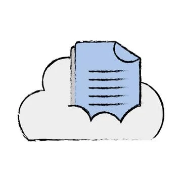 Cloud data with digital document information 스톡 일러스트