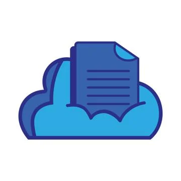 Cloud data with digital document information 스톡 일러스트