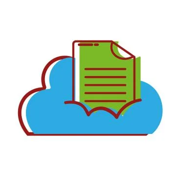 Cloud data with digital document information Stockillustratie