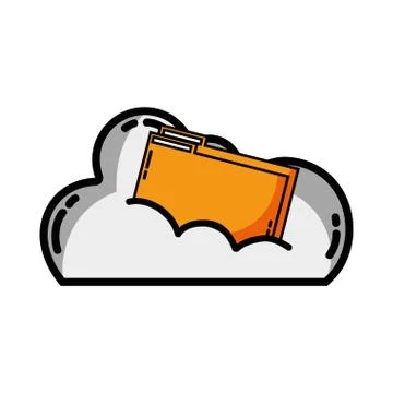 Cloud data with digital folder file Illustrazione stock