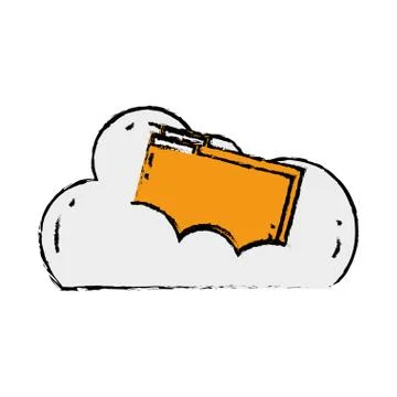 Cloud data with digital folder file Stock Illustration