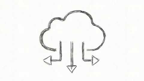 Cloud Data Distribution Network Technology Animation Stock Footage 341863563