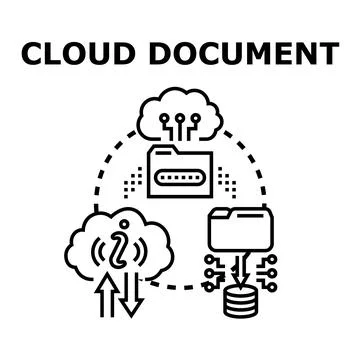 Cloud data document storing information access concept イラスト素材