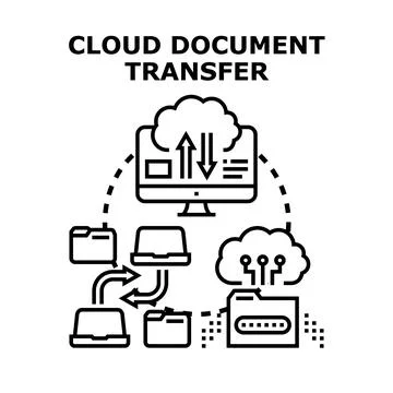Cloud data document transfer storage concept Stock Illustration