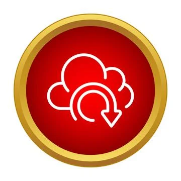Cloud data download refreshing symbol on red icon イラスト素材