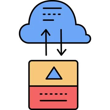 Cloud data download upload arrow vector icon Stock Illustration