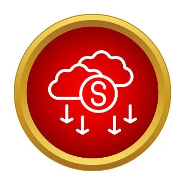 Cloud data downloading with dollar symbol icon Stock Illustration