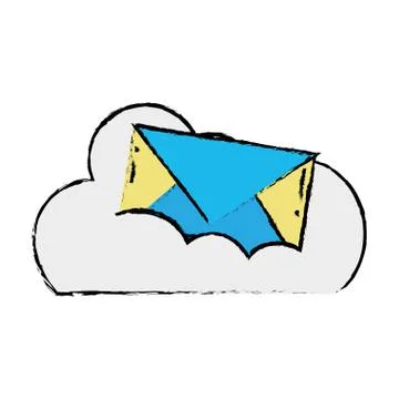 Cloud data with e-mail card message Illustrazione stock