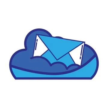 Cloud data with e-mail card message Illustrazione stock