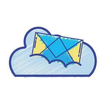 Cloud data with e-mail card message Stock Illustration