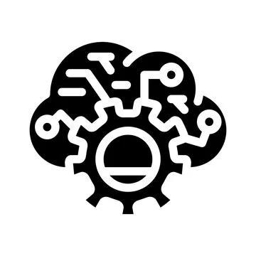Cloud data erp glyph icon vector illustration イラスト素材