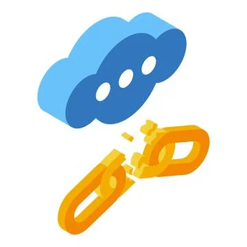 Cloud data error icon isometric vector. Lost internet Stock Illustration
