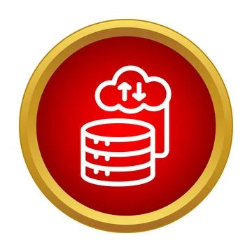 Cloud data exchange transferring information to database storage Stock Illustration