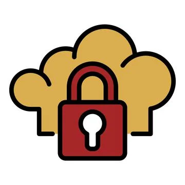 Cloud data firewall icon color outline vector イラスト素材