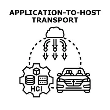 Cloud data flow for application host transport Illustrazione stock