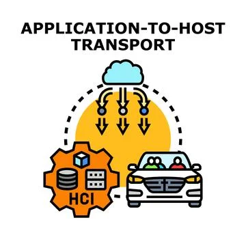 Cloud data flow for application host transport Stock Illustration