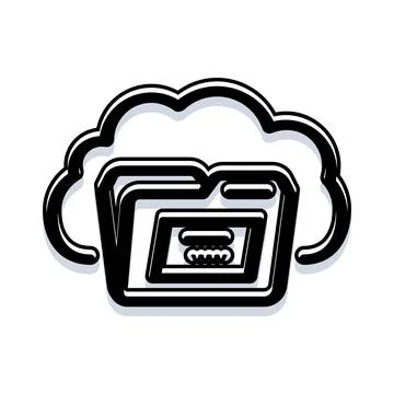 Cloud data folder hosting files for computing network Stock Illustration