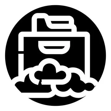 Cloud data folder icon with computing concept Stock Illustration
