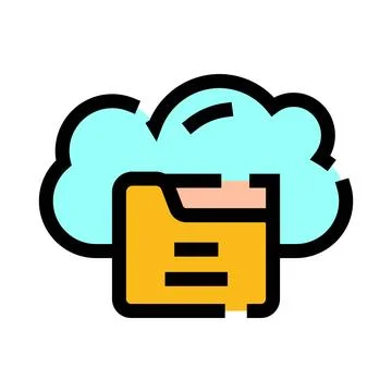 Cloud data folder sync storage network concept Stock Illustration