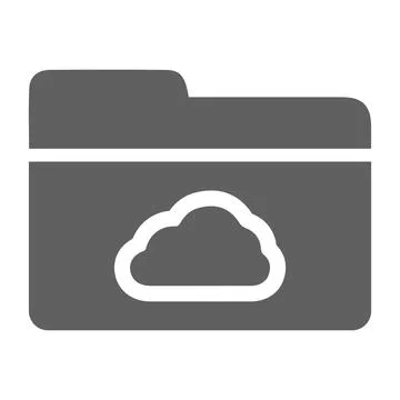 Cloud, data, gray folder icon Stockillustratie