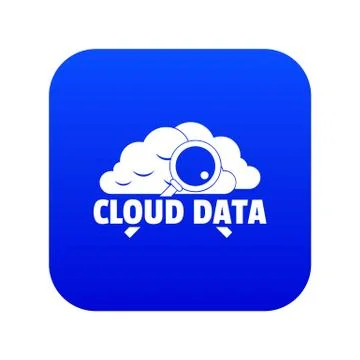 Cloud data icon blue vector Stockillustratie