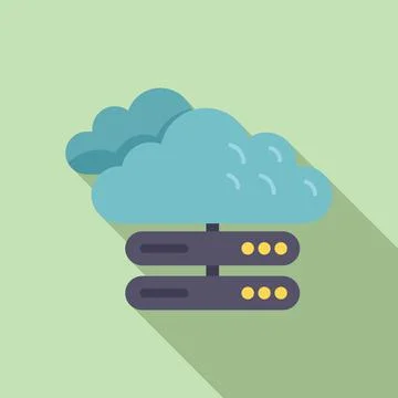 Cloud data icon flat vector. Crm database Stock Illustration